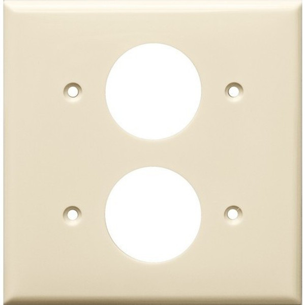 Morris Products 81623 Lexan Wall Plates 2 Gang 2 Single Receptacle 1.406 Almond