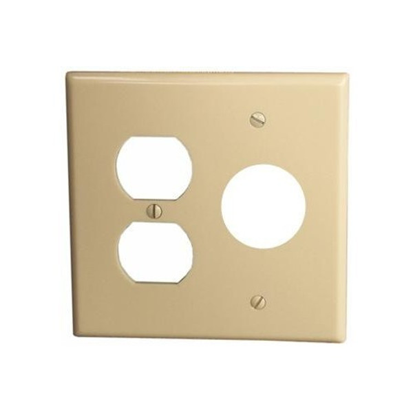 Morris Products 81685 Lexan Wall Plates 2 Gang 1 Duplex 1 Single Receptacle Ivory