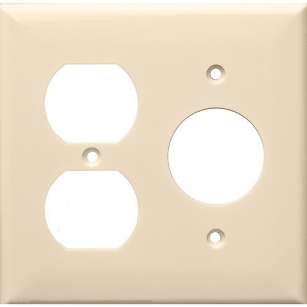 Morris Products 81688 Lexan Wall Plates 2 Gang 1 Duplex 1 Single Receptacle Almond