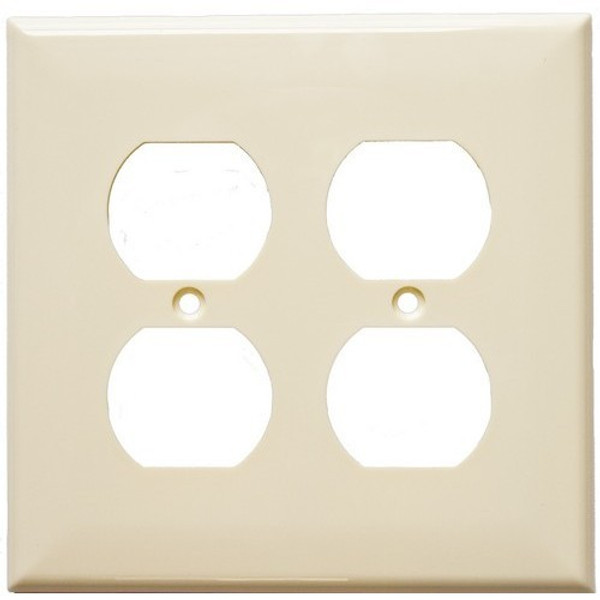 Morris Products 81763 Lexan Wall Plates 2 Gang Midsize Duplex Receptacle Almond