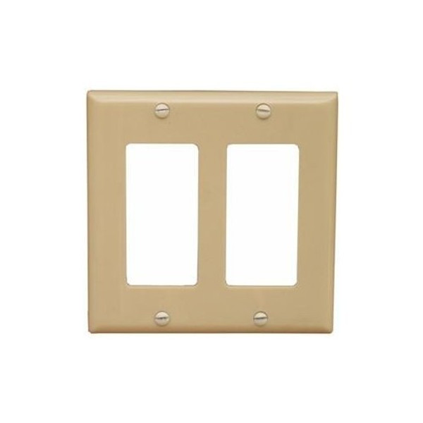 Morris Products 81770 Lexan Wall Plates 2 Gang Midsize Decorative/GFCI Ivory