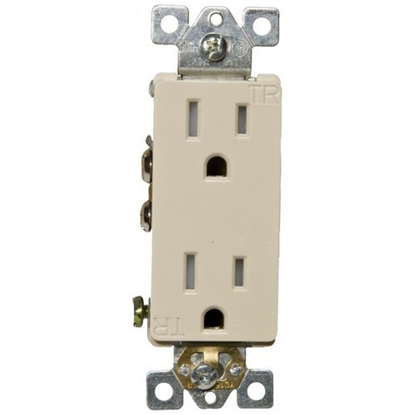 Morris Products 81960 Decorative Tamper Resistant Duplex Receptacle Ivory 15A-125V