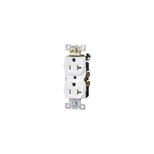 Morris Products 82441 Commercial Grade Tamper Resistant Duplex Receptacle White 20A-125V