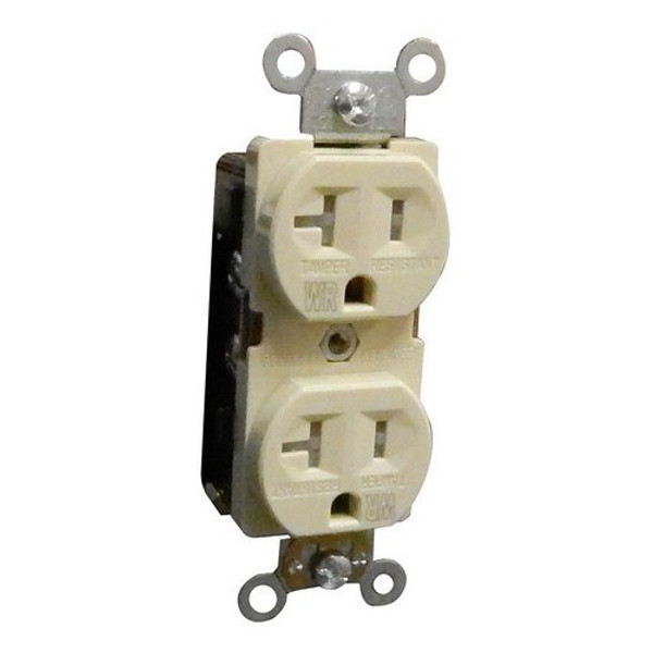 Morris Products 82505 Tamper &amp; Weather Resistant Duplex Receptacles 20A 125V Ivory