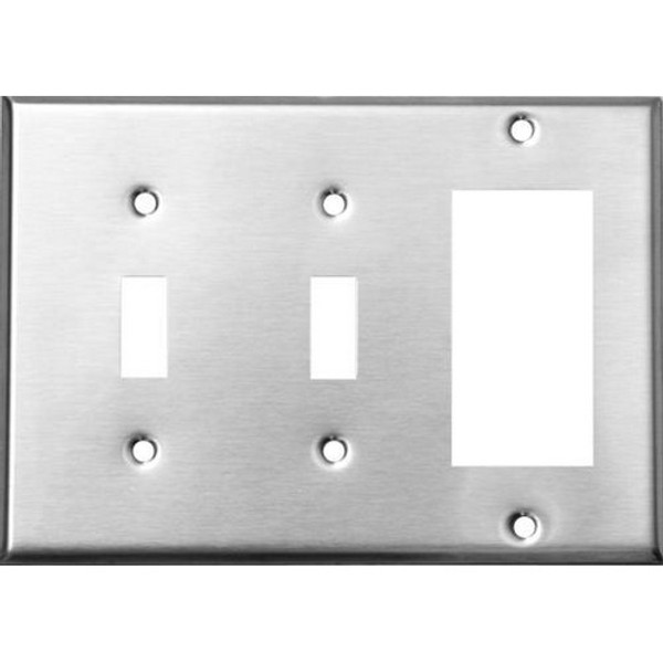 Morris Products 83580 430 Stainless Steel Wall Plates 3 Gang 2 Toggle 1 GFCI