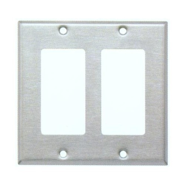Morris Products 83822 304. Stainless Steel Wall Plates 2 Gang Decorative/GFCI