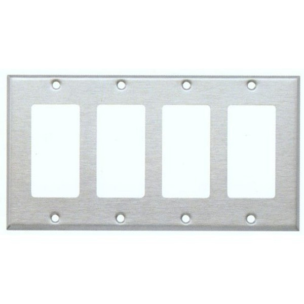 Morris Products 83824 304. Stainless Steel Wall Plates 4  Gang Decorative/GFCI