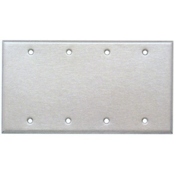 Morris Products 83844 304 Stainless Steel Wall Plates 4 Gang Blank