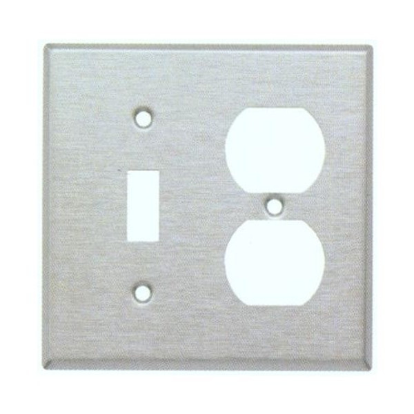 Morris Products 83859 304 Stainless Steel Wall Plates 2 Gang 1 Toggle 1 Duplex