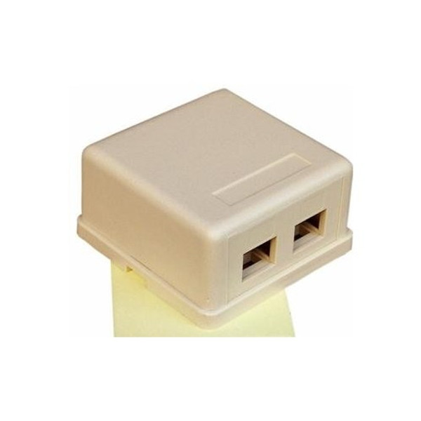 Morris Products 88256 Surface Mount Box for Keystone Jack - Double Gang Ivory