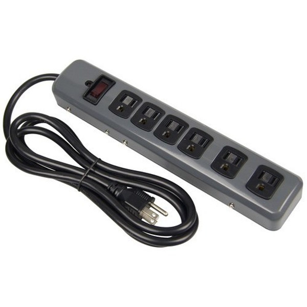 Morris Products 89060 6 Outlet Metal Surge Strip with 2 Transformer Outlets