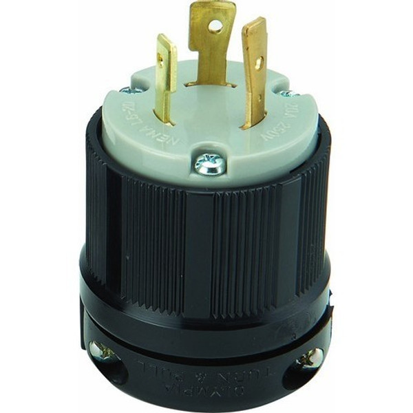 Morris Products 89746 Twist Lock Male Plugs 2 Pole 3 Wire 20A 250VAC