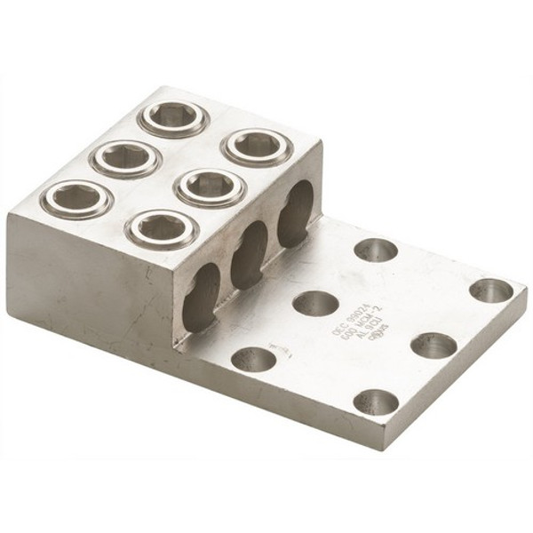 Morris Products 90961 Aluminum Mechanical Lugs 3 Conductors - Two & Four Hole Mount 600MCM-#2 Awg