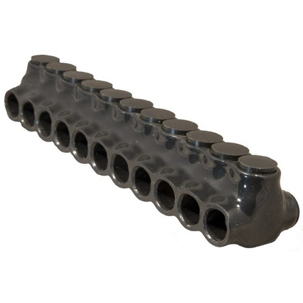Morris Products 97701 Black Insulated Multi-Cable Connector - Dual Entry 11 Ports 500 - 4