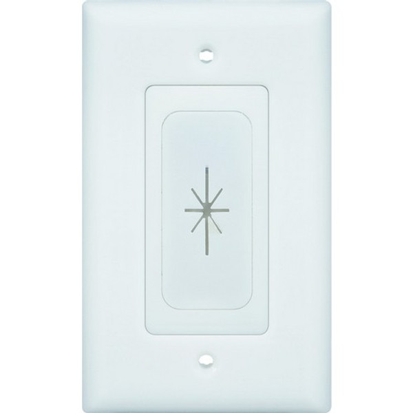 Morris Products 84012 Non-Metallic Recessed Boxes Split Style TV Plate with Flexible AV/HDMI Cable Pass-Through with Wallplate