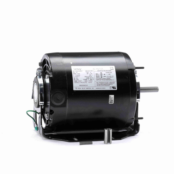 Century RB2054DV3 Fan and Blower Motor 1/2 HP 1 Ph 60 Hz 115/230 V 1800 RPM 56Z Frame