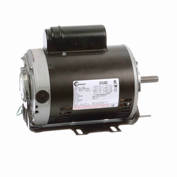 Century C666V1 Fan and Blower Motor 0.75 HP 1 Ph 60 Hz 115/208-230 V 1800 RPM 56 Frame