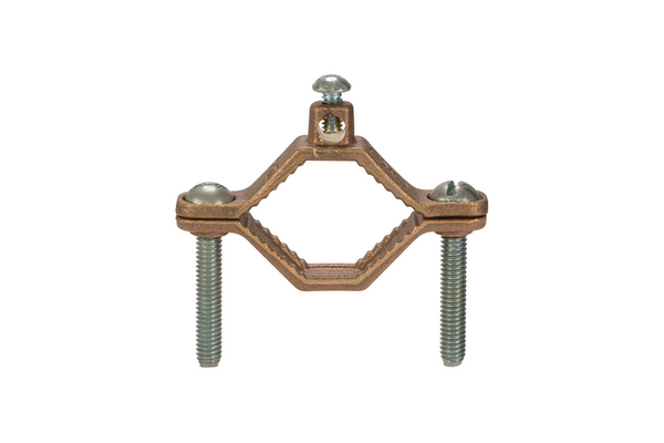 NSI G-2-S Bronze Ground Clamp for Water Pipe 1-1/4″ to 2″ Pipe Steel Screws