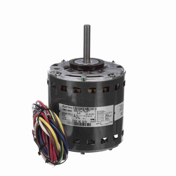 Genteq 3275 OEM Replacement Motor 3/4 HP 1 Ph 60 Hz 115 V 1075 RPM 5 Speed 48 Frame