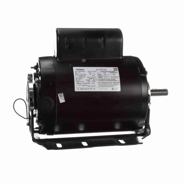 Century RB1104AV1 Fan and Blower Motor 1.0 HP 1 Ph 60/50 Hz 115/208-230 V 1800 RPM 56 Frame