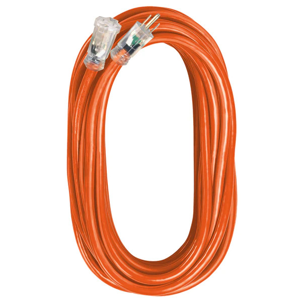 Voltec 05-00342 14/3 SJTW Orange and Black Extension Cords with Lighted End 50'
