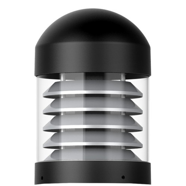 Morris Products 72332 Color & Wattage Selectable LED Bollards Black Round Louvered Dome Top Only 3K,4K,5K 12W,16W,22W