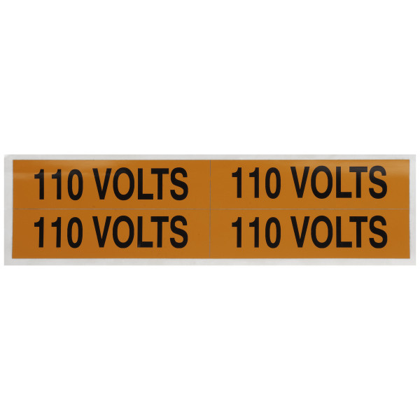 NSI VM-B-1 Voltage Marker Label, Medium, 110 Volts (4 Per Card), 4.5-In Wide X 1-In Tall