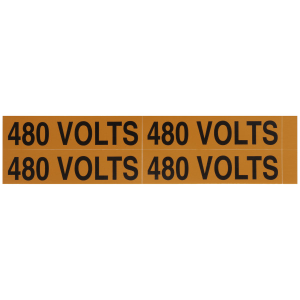 NSI VM-B-13 Voltage Marker Label, Medium, 480 Volts (4 Per Card), 4.5-In Wide X 1-In Tall