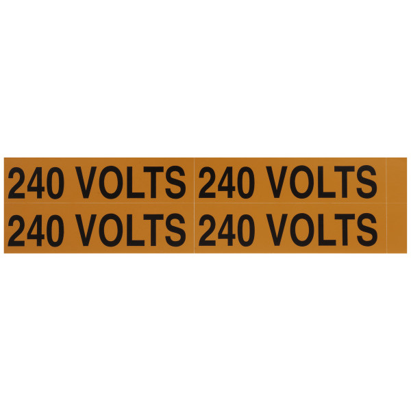 NSI VM-B-7 Voltage Marker Label, Medium, 240 Volts (4 Per Card), 4.5-In Wide X 1-In Tall