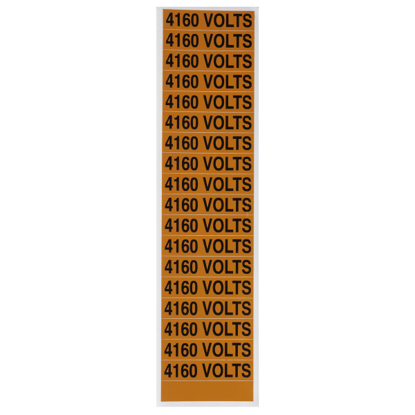 NSI VM-C-19 Voltage Marker Label, Small, 4160 Volts (18 Per Card), 2.25-In Wide X 0.5-In Tall