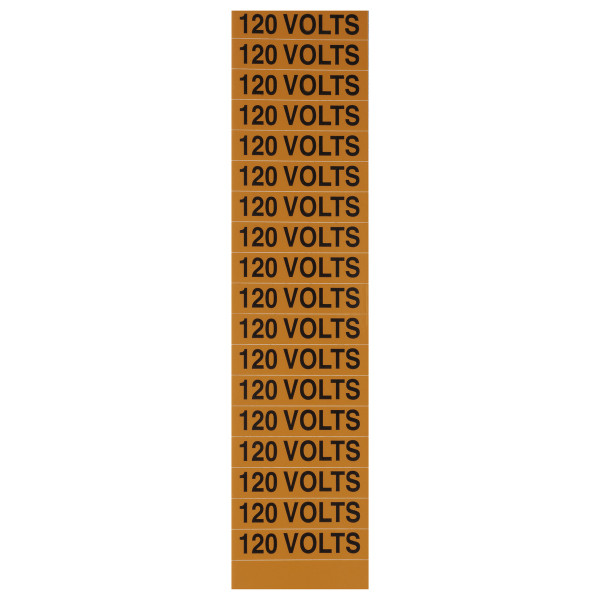 NSI VM-C-3 Voltage Marker Label, Small, 120 Volts (18 Per Card), 2.25-In Wide X 0.5-In Tall