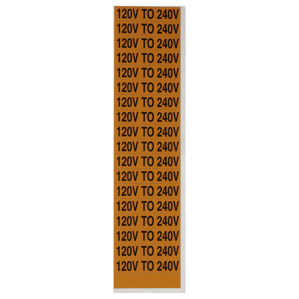 NSI VM-C-36 Voltage Marker Label, Small, 120V To 240V (18 Per Card), 2.25-In Wide X 0.5-In Tall