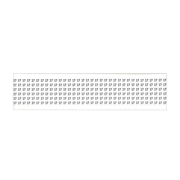 NSI WMC-17 Wire Marker Card - Vinyl Impregnated Cloth Marking Tape 1.5-In Long  (#17) (36 Per Card)
