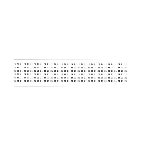 NSI WMC-21 Wire Marker Card - Vinyl Impregnated Cloth Marking Tape 1.5-In Long  (#21) (36 Per Card)
