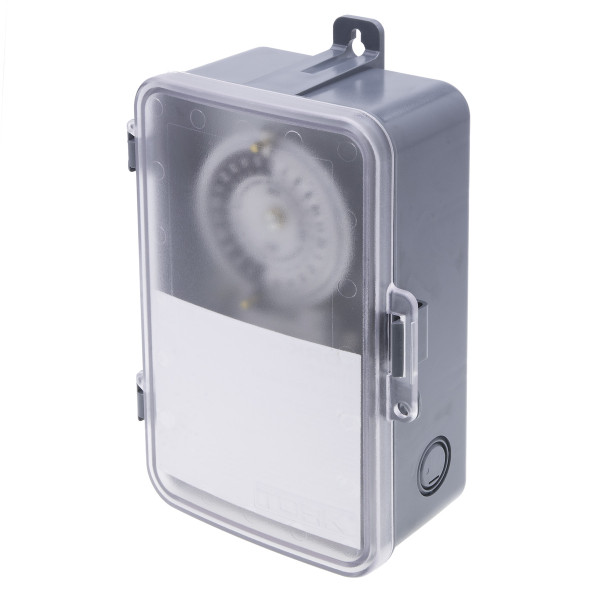Tork 1109A-PC 24 Hour Time Switch 40A 120/208-277V Dpst Indoor/Outdoor Clear Cover Plastic Enclosure