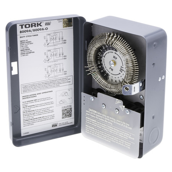 Tork 8009A 24-Hour Duty Cycle Mechanical Time Switch 20A 120/208-277V SPDT Tork 8009A 24-Hour Duty Cycle Mechanical Time Switch 20A 120/208-277V SPDT