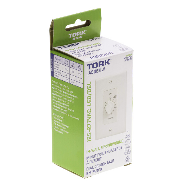 Tork A506HW 6 Hour Spring Wound Twist Timer 125-277V Spdt White