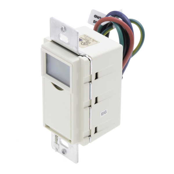 Tork SS703ZA Astro Wall Switch Timer No Neutral 3-Way 15A 120/277V  Rated For Led Light Almond