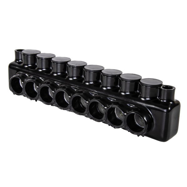 Polaris IPLMD250-8 8-Port Black Mountable Pre-Insulated Connector 250 MCM – 6 Gauge