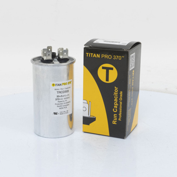 Packard TRCD303 TITAN PRO Run Capacitor 30+3 MFD 370 Volt Round