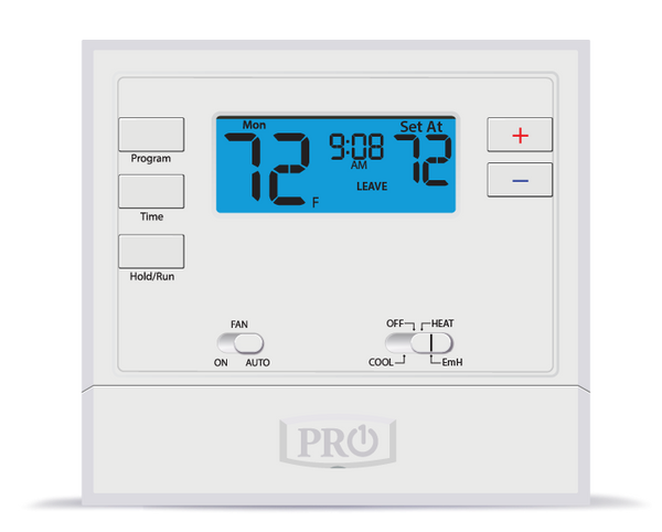 Pro1 T625-2 1 Heat 1 Cool Conventional 2 Heat 1 Cool Heat Pump Battery or Hardwire Programmable 7 Day or 5/1/1 Thermostat