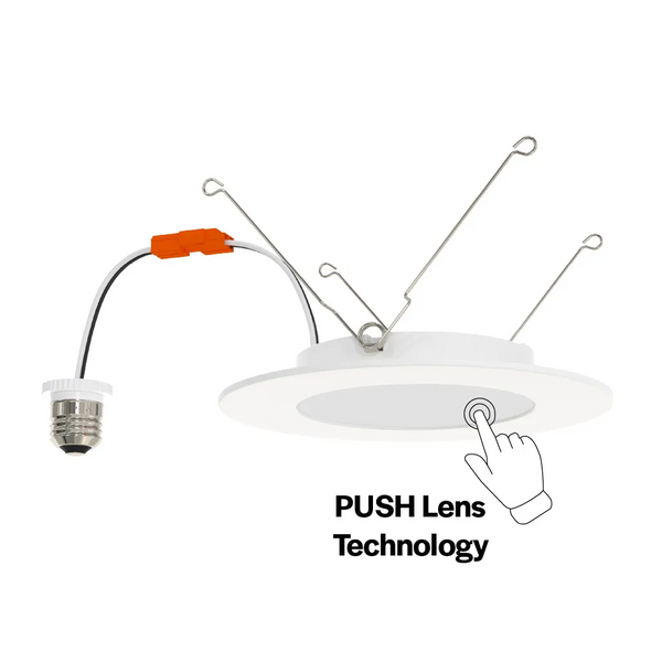 Halco 89234  LED Retrofit Slim Downlight 6" Smooth Trim 10W 900 Lumen CCT Select 27/30/35/40/50 Triac Dim 90CRI 120V 