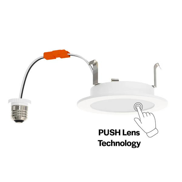 Halco 89232 LED Retrofit Slim Downlight 4" Smooth Trim 8W 700 Lumen CCT Select 27/30/35/40/50 Triac Dim 90CRI 120V 