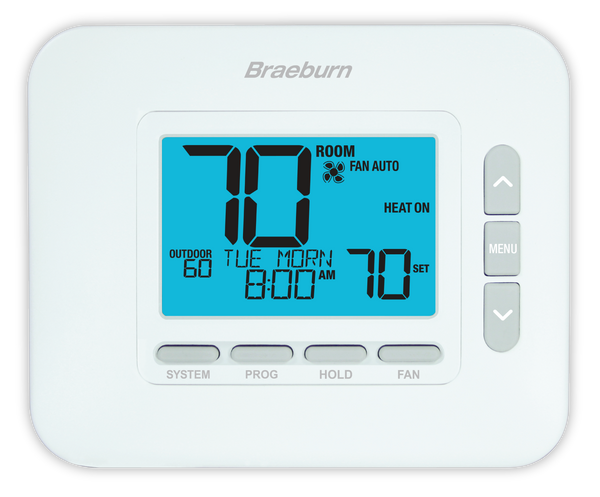 Braeburn 2232 Economy Thermostat 3 Heat / 2 Cool 7 Day 5-2 Day or Non-Programmable 