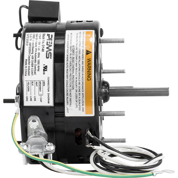 PEMS D140 Replacement Ventilation Motor 1/15 HP 1050 RPM 42 Frame Replaces Fasco D140A