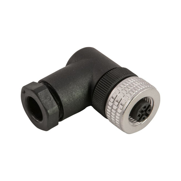 Remke 304C0656AR1 Single Key (M12) Micro-Link Plug Assembly, TPE, Female, 90D, 4 pole, 65.6',18 AWG, SS coupler