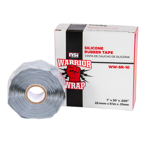 WarriorWrap WW-SR-10  High Voltage 69Kv Silicone Rubber Tape 20Mil 1 IN X 30Ft