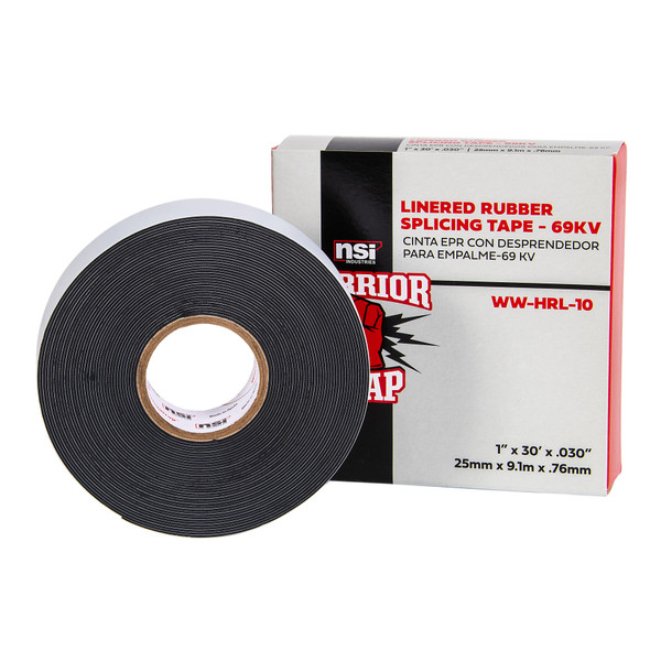 WarriorWrap WW-HRL-10  High Voltage 69 Kv Linered Rubber Splicing Tape 30Mil 1 IN X 30Ft