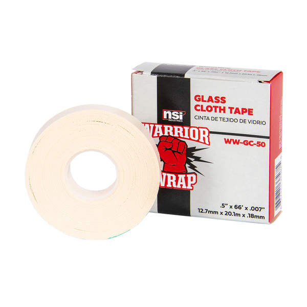 WarriorWrap WW-GC-50  Glass Cloth Tape 7Mil .5 IN X 66Ft White