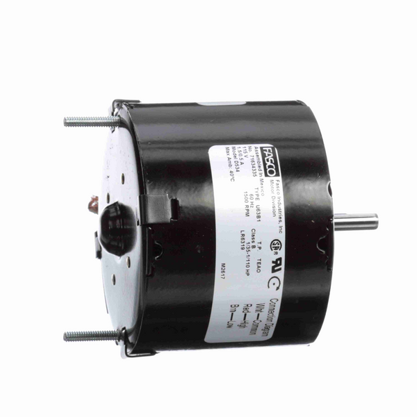 Fasco D534 OEM Replacement Motor 1500 RPM 2 Speed 115 Volts 3.3" Diameter